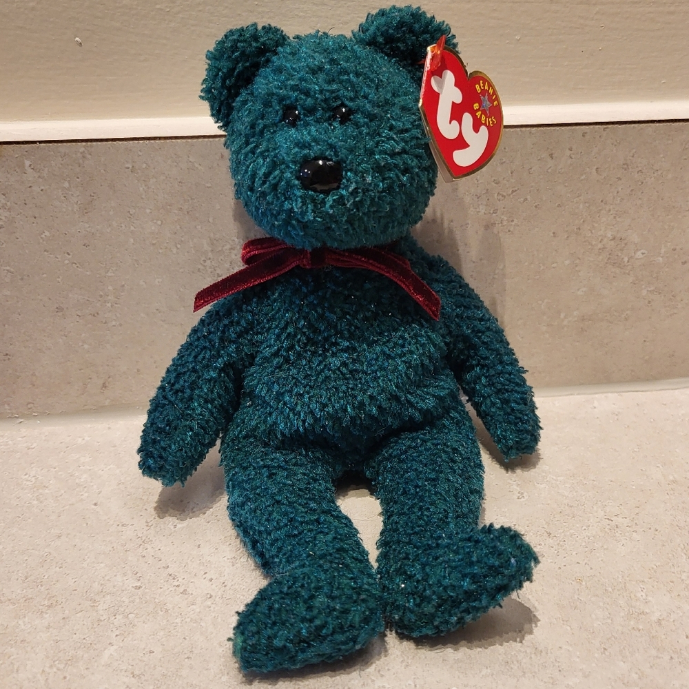 2001 Holiday Teddy the Bear Ty Beanie Baby Plush